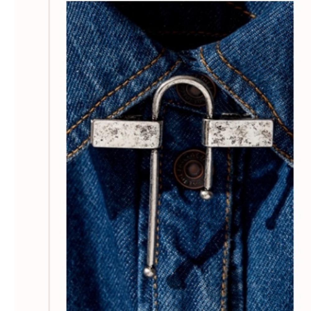 Free People tailoring pin brooch silver antiqued look Toggle
